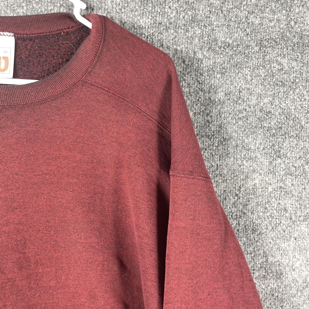 VTG Wilson Sweatshirt‎ Mens 2XL XXL Red Pullover Fleece Heavyweight Blank Retro - Picture 3 of 12